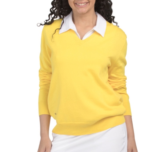 NWT DAILY SPORTS Yellow Cashmere Blend Bolanzo Pullover Sweater Size US XXl - Picture 1 of 4